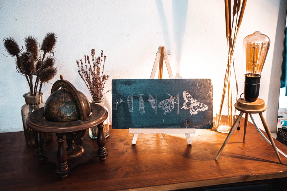 Schieferplatte "BUTTERFLY" 15x30cm