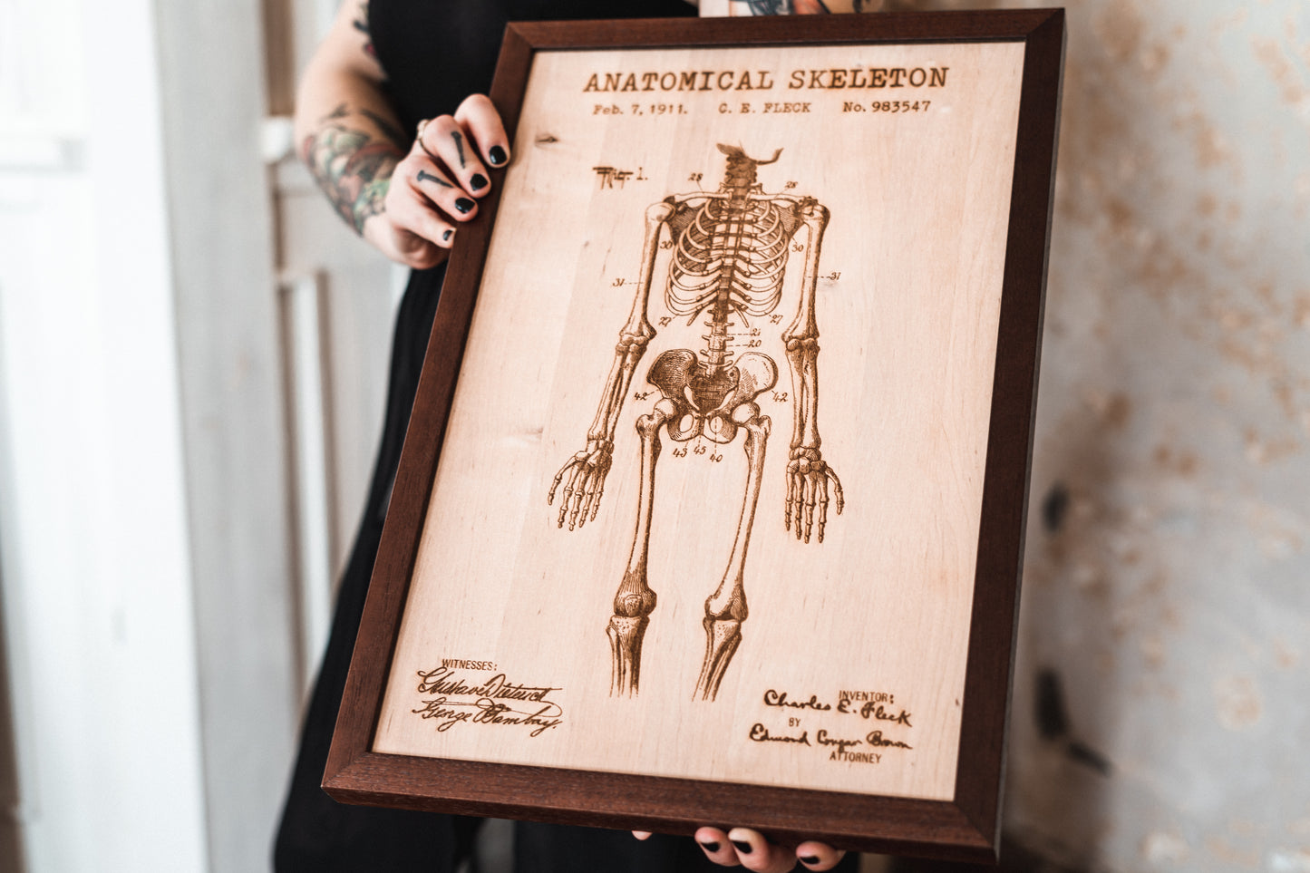 Holzplatten "Skelett I" 30x45cm