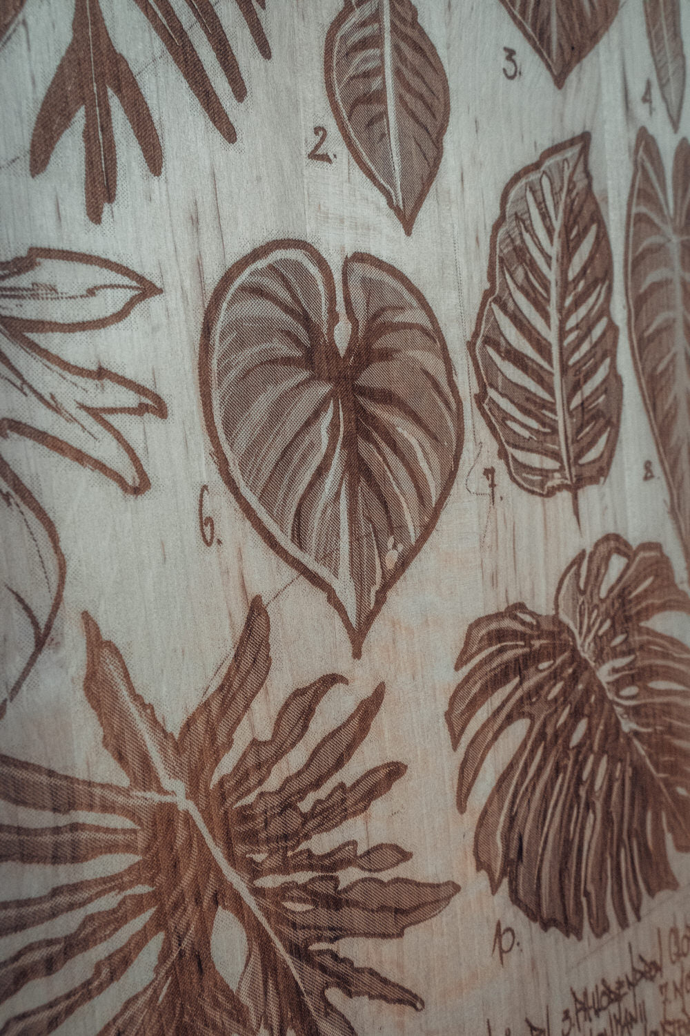 Holzgravur "PHILODENDRON" 30x45cm